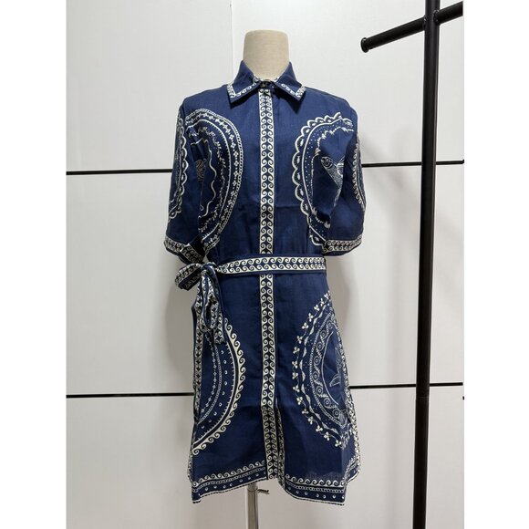 Alemais Oceane Blue and White Mini Dress - Picture 2 of 11